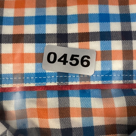 Eton Shirt Slim Mens 16.5 Slim Fit Large 42 Blue Red Plaid 100% Cotton - Picture 11 of 11
